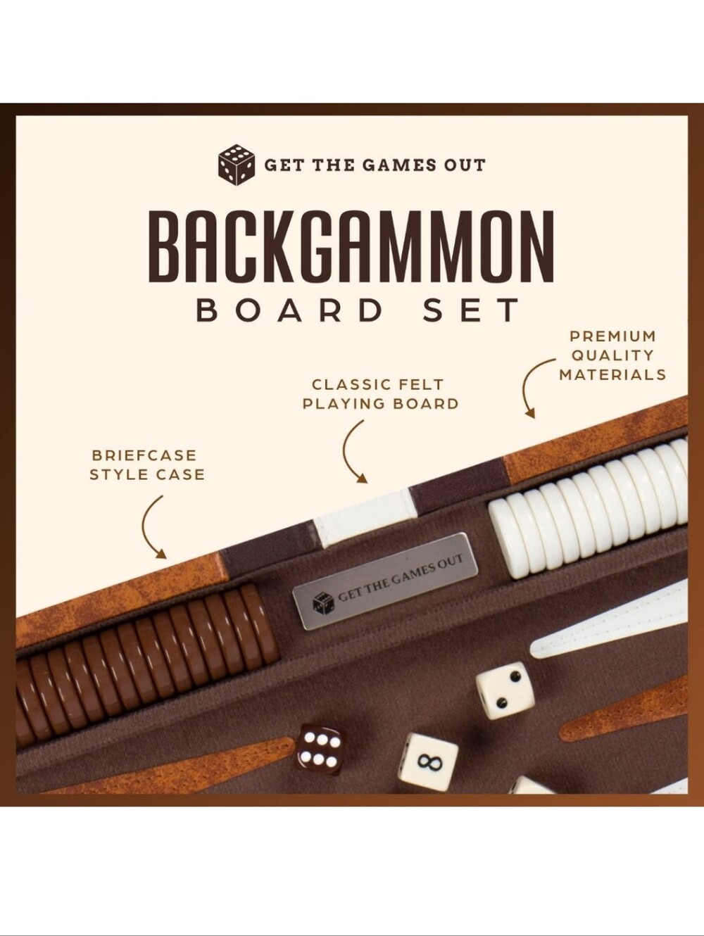 Backgammon Set, Classic Board Game Get The Games Out XLarge Size! NEW!! - Picture 13 of 15